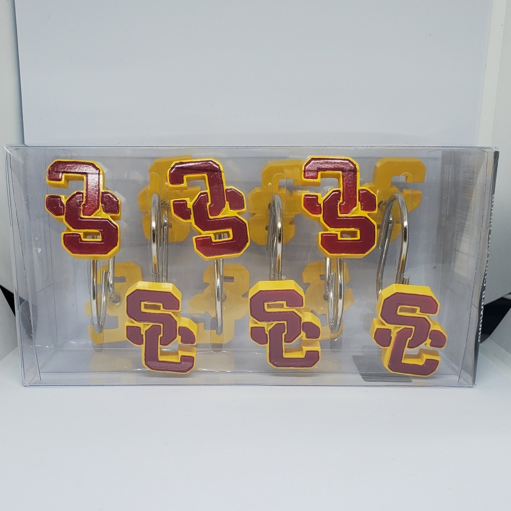 USC University of Southern California Trojans Shower Curtain Hooks Rings…